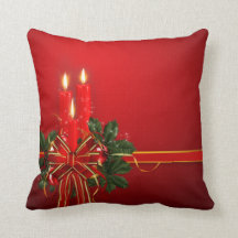 Red Candles Ribbon and Holly