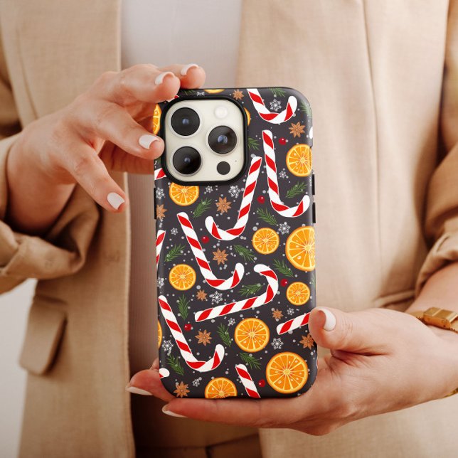 Red Candy Cane Christmas Oranges iPhone Case Mate (Creator Uploaded)