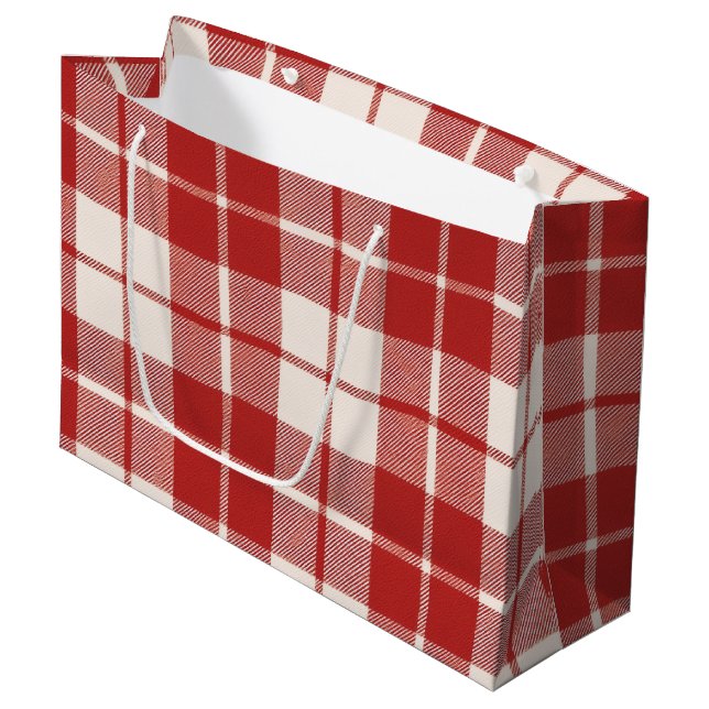 Red Candy Cane Large Gift Bag (Front Angled)