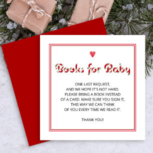 Red Candy Cane Typography Books For Baby  Enclosure Card