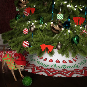 Red Candy Hearts Brushed Polyester Tree Skirt