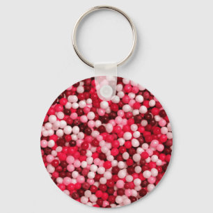 Red Candy Sprinkles Key Ring
