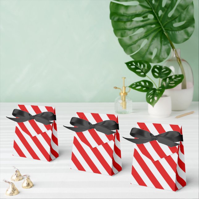 Red Candy Stripe  Favour Box (Multiple)