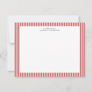 Red Candy Stripe Modern Note Card