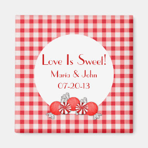 Red Candy Wedding Favour Magnet