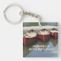 Red Canoes 80th Birthday Personalised Name Acrylic