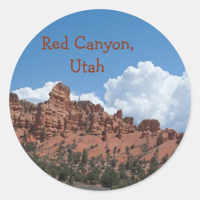 Red Canyon, Utah Template Souvenir Classic Round Sticker (Front)