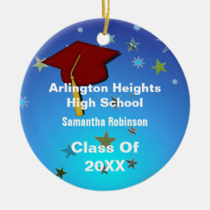 Red Cap and Stars Graduation Ornament