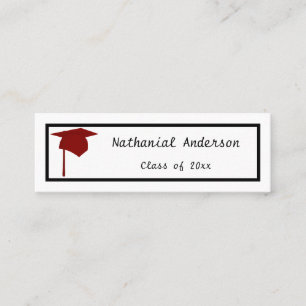 Red Cap - Graduation Name Insert Cards