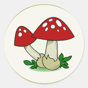 Red cap mushroom stickers