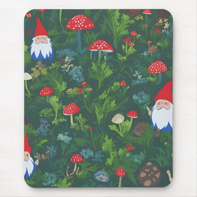 Red Cap Mushrooms and Gnomes                       Mouse Mat (Front)