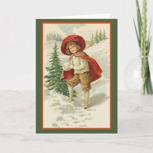 Red Cape and Snow Holiday Cards