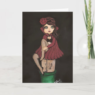 Red Cape Quantum Cutie Girl Greeting Card