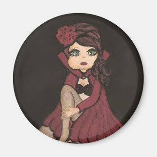 Red Cape Quantum Cutie Girl Magnet