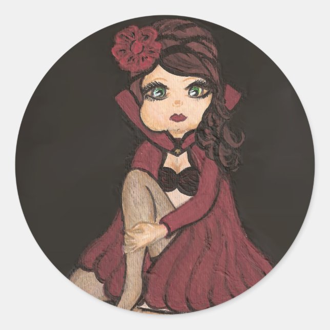 Red Cape Quantum Cutie Girl Sticker (Front)