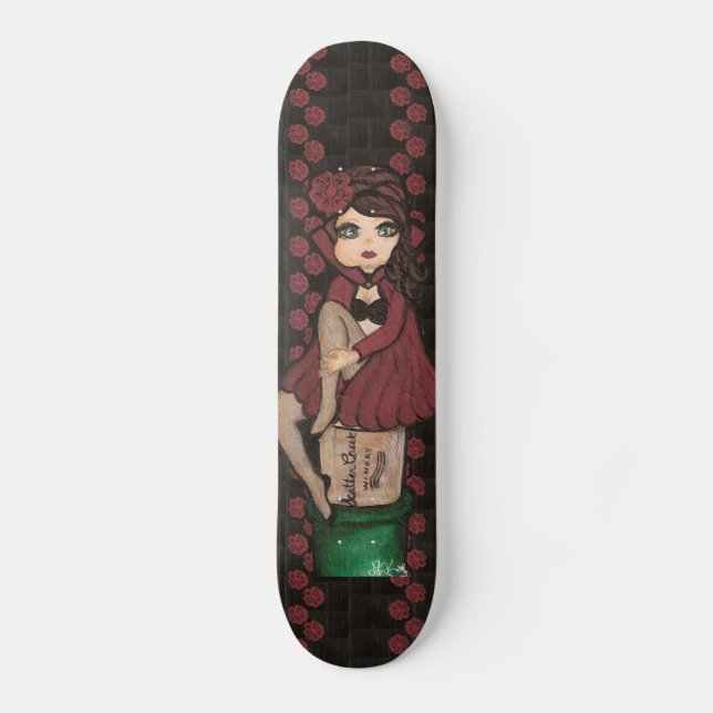 Red Caped Quantum Cutie Skateboard (Front)