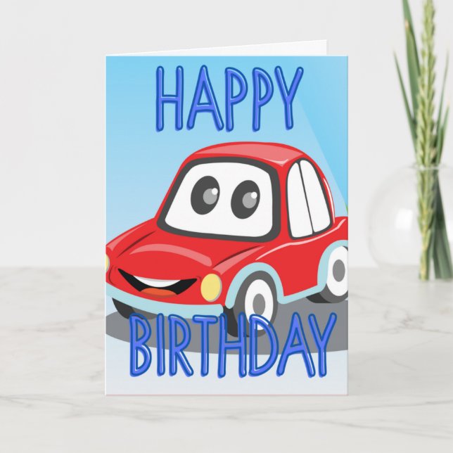 RED CAR BIRTHDAY CARD (Front)