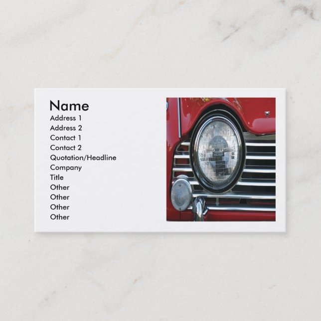Red Car Business Card (Front)