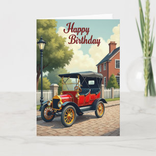 Red Car Celebration Card