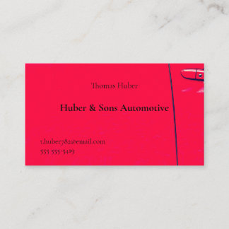 Red car door business card