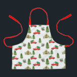 Red Car Holiday Pattern All-Over Print Apron<br><div class="desc">Red Car Holiday Pattern All-Over Print Apron.</div>