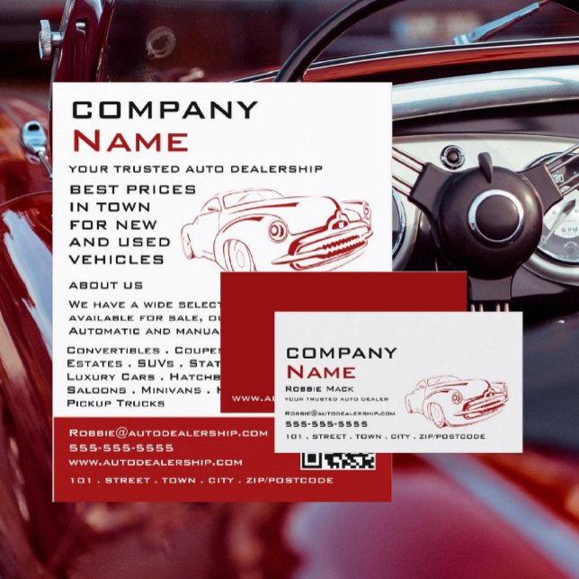 Red Car Logo, Auto Dealer Business Card (Creator Uploaded)