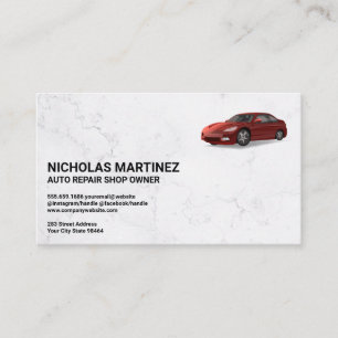 Red Car Logo Marble Appointment Card