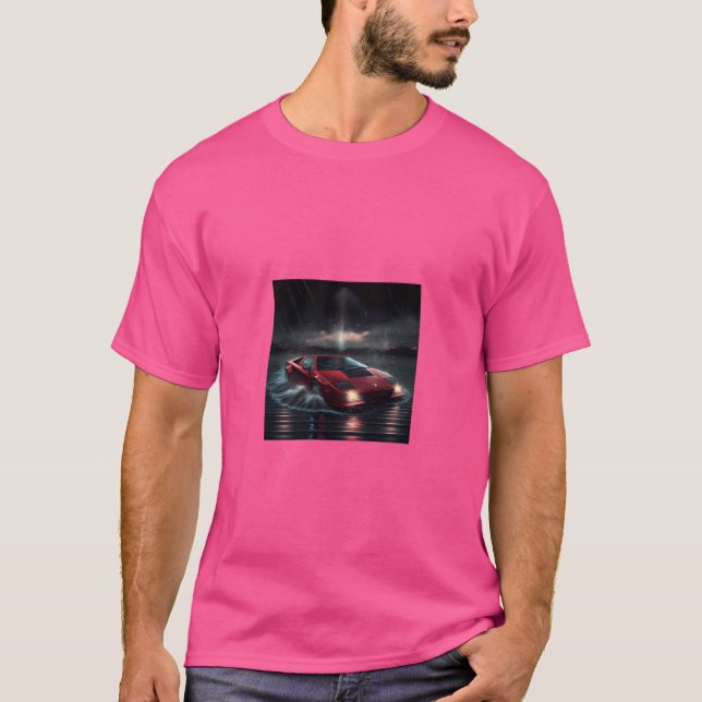 Red Car On Sea T-Shirt (Front)