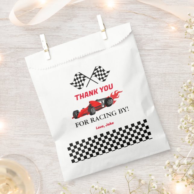 Red Car Race  Baby shower Favour Bags (Clipped)