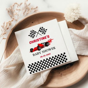 Red Car Race  Baby shower Napkin