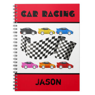 Red Car Racing Spiral Notebook