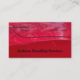 Red car reflections business card