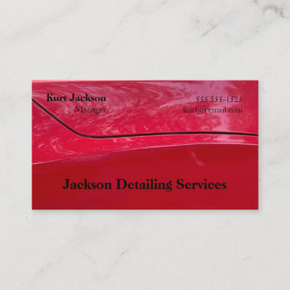 Red car reflections business card