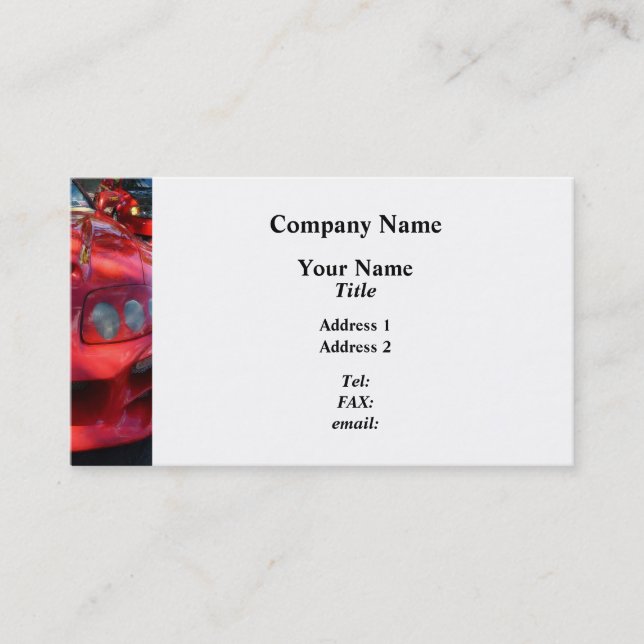 Red Car Smiling Business Card (Front)