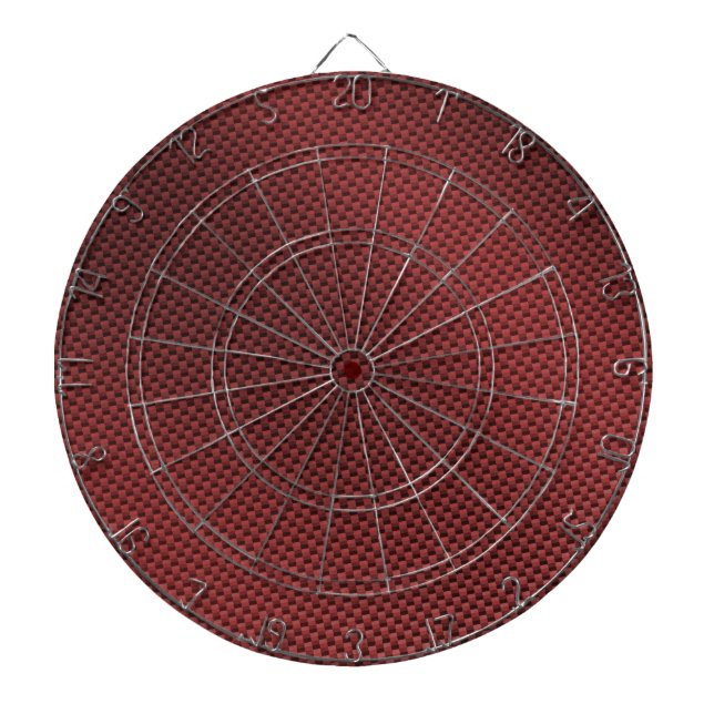 Red Carbon Fibre Patterned Dartboard (Front)