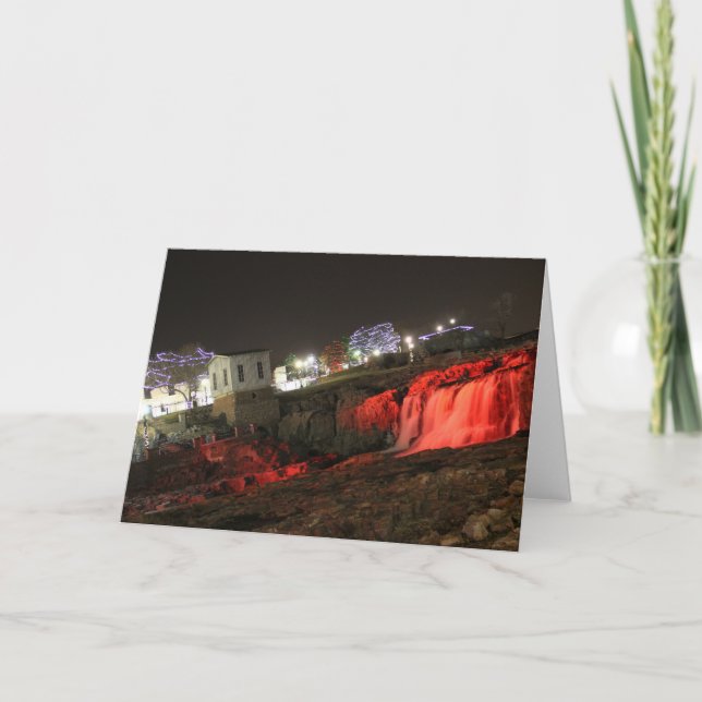 Red card Falls Park Winter Holiday greeting cards (Front)