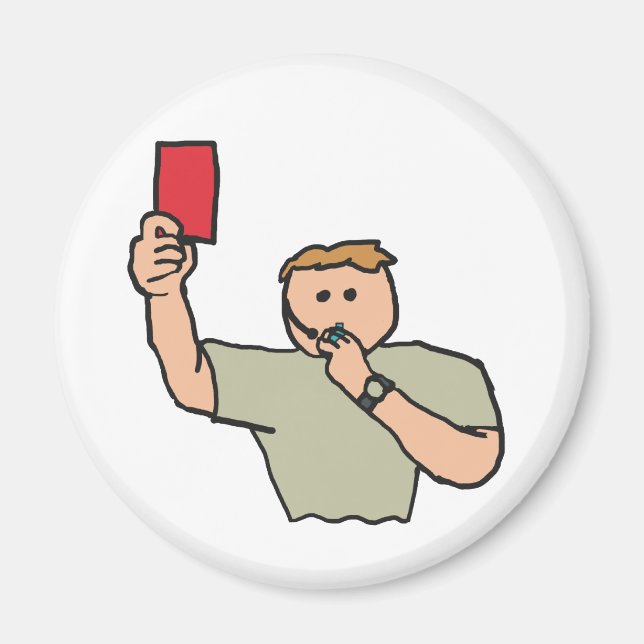 Red Card Football Referee Magnet (Front)