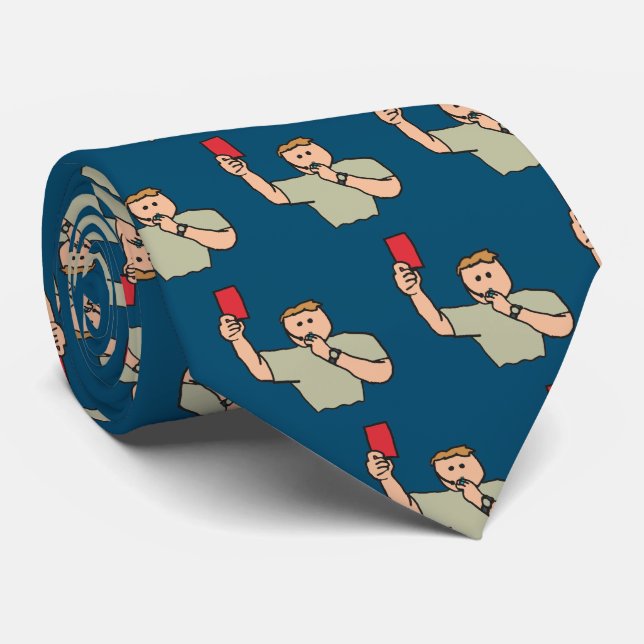 Red Card Football Referee Tie (Rolled)