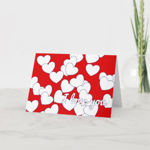 Red Card With White Hearts To Say 'I love you'