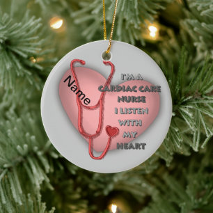 Red Cardiac Care Nurse   ornament