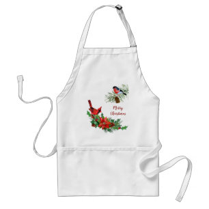 Red Cardinal and Bullfinch Bird Holiday Standard Apron