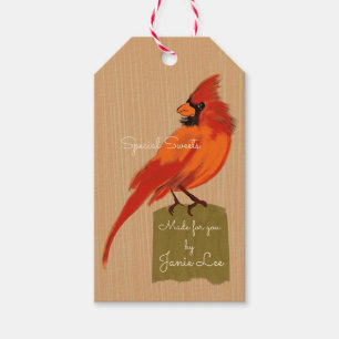 Red Cardinal Baked Goods Gift Tags