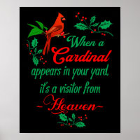 Red cardinal bird - Christmas quotes Poster