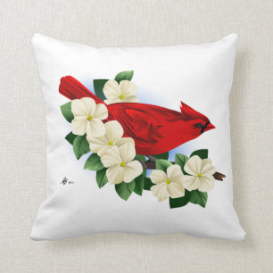 Red Cardinal Bird Cushion