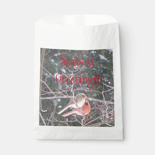 Red Cardinal Bird Favour Bags (Front)