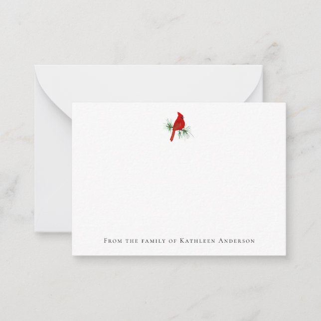 Red Cardinal Bird Funeral Card (Front)