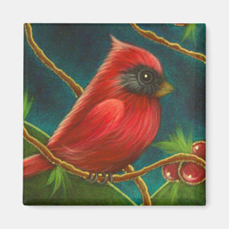 RED CARDINAL BIRD MAGNET