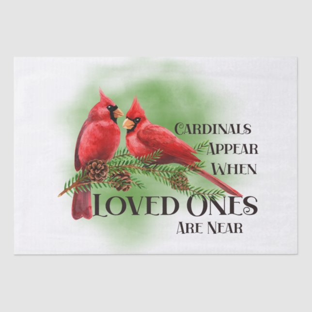 Red Cardinal Bird Remembering You Saying Tissue Paper (Front)