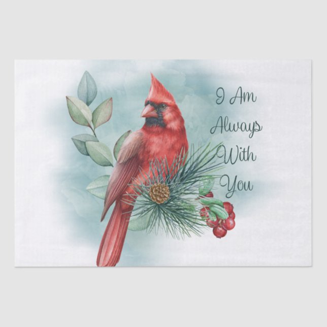 Red Cardinal Bird Remembering You Saying Tissue Paper (Front)
