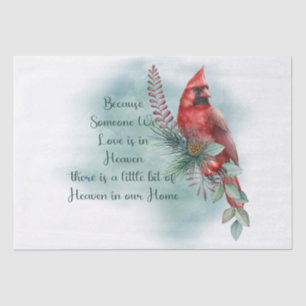 Red Cardinal Bird Remembering You Saying Tissue Paper